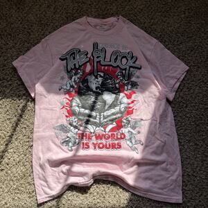 Papercut Brand Graphic T-Shirt Men Size Medium Pink Y2k Streetwea